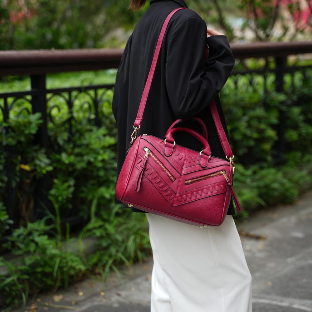 2207 Satchel Bag with Wallet, Vegan Leather Top Handle Shoulder Handbag - Picture 3 of 7